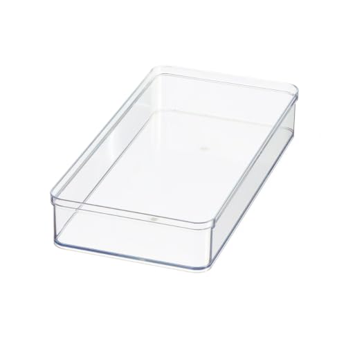 Extra Large Clear Plastic Drawer Organizer Tray, Stackable Storage Bin for Kitchen Utensils, Cutlery, Silverware, Cabinet, Pantry, Bathroom, Desk & Makeup Organization, BPA Free, 12 x 6 x 2 Inch