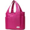 Extra Large Insulated Lunch Tote Bag for Women Men, Leakproof Cooler Lunch Box Shoulder Purse with Side Pockets for Work - Red