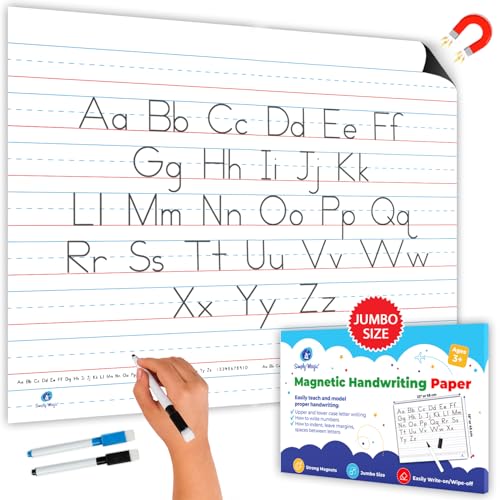 Extra Large Magnetic Handwriting Paper - 23'x18', Jumbo Magnetic Notebook Paper for Whiteboard, Giant Magnet Lined Papers for Classroom, Giant Lined Dry Erase Chart - Simply Magic