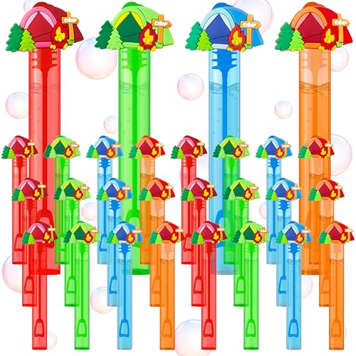 EYxsaxenk Tent Bubbles Stick Party Favor - 24Pcs Outdoor Adventure Mini Bubble Wand Bulk Multicolor Bubbles Maker Summer Beach Camp Toy for Kid Birthday Gift Student Reward Holiday Camping Party Favor