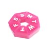 Ezy Dose Weekly (7-Day) Pill Organizer, 7-Sided Medicine Planner, Pink