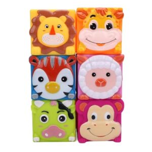 Fabater Baby Blocks, Soft Rubber Material Safe for Infants Baby Building Blocks, Soft Building Toy with Multi Colors Patterns Animal Sound Design for Home Outdoor