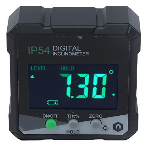 Fabater Magnetic Digital Protractor 4x90° IP54 LCD Bevel Gauge Inclinometer Electronic Angle Meter with EBTN Screen, Compact Angle Finder for Woodworking, Miter Saw, Car Maintenance