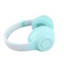 Fabater Wireless BT 5.3 Headphones with Microphone for Kids, 18H Playtime LED Light Foldable Headset for Gaming Music Phones Tablets PC, Wired & Memory Card Support (Green)