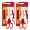 Faber-Castell - School Scissors Grip with Blade Guard (2 x Red)