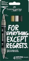 Faber-Castell 186010 – Set of 4 Acrylic Marker Multimark – Classic Colours