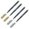 Faber-Castell 205073 - Metallics Marker with Fibre Tip, Pack of 4, Suitable for Many Surfaces, Metallic Effect in Gold and Silver
