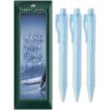 Faber-Castell Daily Ball Ballpoint Pen, XB, Sky Blue, Blue Ink, 3pcs
