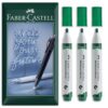 Faber-Castell W20 Refillable Whiteboard Markers Bullet Tip Pack of 3, Green