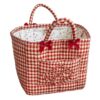 Fabric Boho Tote Organizer with Handles Large Capacity Storage Bag for