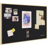 Fabric Bulletin Board 30x20 inches, Golden Aluminum Framed Wall Pin Board