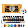 Fabric Paint Set, 12 Colors 12ml Tubes with Brushes and Palette