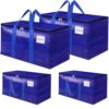 FabSpace Moving Storage Bags, Moving Supplies Packing Boxes for Moving, Camping, College Dorm Room Essentials for Girls, Blue Tote Bags, Heavy-Duty Storage Bins With Lids And Zippers, 125L 4 Pack