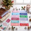 Faccito 240 Pcs Christmas Ticket Style Bookmarks Bulk Gift 5.9 x 2.4 Inches Decorative Reading Page Markers Bookish Book Tracker Book Club Reading Party Supplies for Books Club Women Teacher Library