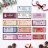 Faccito 240 Pcs Christmas Ticket Style Bookmarks Bulk Gift 5.9 x 2.4 Inches Decorative Reading Page Markers Bookish Book Tracker Book Club Reading Party Supplies for Books Club Women Teacher Library