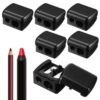 Faccito 6 Pcs Makeup Pencil Sharpener with Cover, Lip Liner Pencil Sharpener, Dual Hole Cosmetic Manual Tools for Eyeliner, Lip Liner, Eyebrow, Back to School Gifts for Classroom (Black)