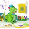 FaCraft Dinosaur Musical Birthday Cards for Kids - Music & Light 3D T-Rex