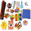 Fafeicy Arts and Crafts Set DIY Craft Supplies Kit 1000 Pieces with Pipe Cleaners Pom Poms Googly Eyes for Kids Home Projects School Classroom Kindergarten Homeschool