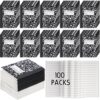 Fainne 100 Pack Mini Composition Notebook Bulk 4.5" x 3.3" Pocket Composition Books Small Narrow Ruled Compositions Note Pad Marble Journal Books for Students School College Office 60 Pages(Black)