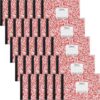 Fainne 30 Pack Composition Notebooks Half Size 4-7/8 x 7-1/2 Inches Wide Ruled Half Page Composition Notebook for Journal School Classroom Supplies 40 Sheet(Red,Snowflake Style)