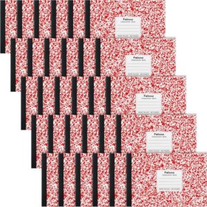 Fainne 30 Pack Composition Notebooks Half Size 4-7/8 x 7-1/2 Inches Wide Ruled Half Page Composition Notebook for Journal School Classroom Supplies 40 Sheet(Red,Snowflake Style)