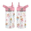FAIVHSO Ballet Water Bottle with Straw Lid, 12 oz Insulated Stainless Steel Tumbler, Travel Cups, Birthday Gifts for Girls Ballerina Dance Lovers