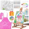Falling in Art Kids Tabletop Easel Set, Portable Art Easel Painting Kits