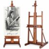 Falling in Art Large H-Frame Studio Easel for Painting, Walnut