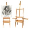 Falling in Art Large Wooden Painting Easel with Storage Drawer and Palettes, H-Frame Studio Easel Stand Holds Canvas up to 36 Inches, Suitable for Adults, Beginners, and Artists