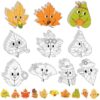 Fall Leaf Art Craft Coloring Magnet Kit for Kids DIY Game Thanksgiving Decor