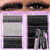 False Eyelash Set 512Pcs Mixed Length 8-16mm Fairy Lashes 100D 120D 150D 200D D Curl with Lash Adhesive Glue and Brush