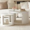 FAME HOME Round Nesting Coffee Table Set of 2, 31.5 and 18 in, White