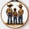 Family Cross Stitch Kits for Beginners Adults,11 CT Patterns Dimensions Embroidery Kits Arts Craft Kits, Home Decor 13.7 x 13.7in,35x35cm（502 A