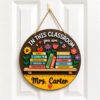 FAMITRENDZ Custom Teacher Door Sign with Teacher's Name, Personalized Door Hanger Classroom Welcome Wreath, Classroom Decor Signs, Teacher Appreciation Christmas Back To School Gifts for Teachers 6