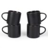 famiware Coffee Mugs Set of 4, Nebula 14oz Coffee Mugs, Ceramic Cup Set with Handle for Latte, Tea, Milk, Cappuccino, Cocoa, Matte Black