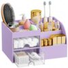 fanado Makeup Organizer 2 Drawer (Purple, Makeup Organizer)