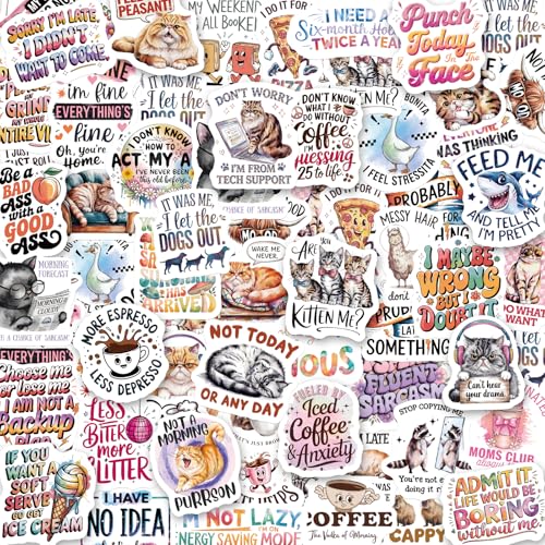 Fancy Land 100Pcs Sarcastic Funny Meme Vinyl Stickers for Adults Waterproof Cool Snarky Decals for Water Bottles Laptops Hard Hats Scrapbook Decor
