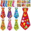 Fancy Land Father's Day Crafts for Kids 24 Pack Fathers Day DIY Tie Art Craft Kits Make Your Own Daddy Necktie Decorations for Home Classroom Activities Supplies