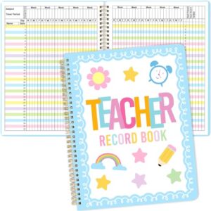 Fancy Land Teacher Record Book Class Grade Book for Teacher Assignments Attendance Tests Gradebook Classroom Office Supplies 8-1/2 x 11 inch Pastel