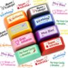 Fancy Land Teacher Stamp Spanish Self Inking Stamps for Classroom Motivational Grading Stamp Set for Kids School Homework Test Reward Supplies 8Pcs