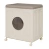 FANTASK 45L Storage Container with Lid, Mobile Wardrobe with Transparent Window, Portable Laundry Basket for Home, Laundry & Bedroom (Grey)
