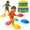 FANTASK Non-Slip Children's Balancing Stones, Indoor & Outdoor Stepping Stones, Stepping Stones up to 80 kg Load Capacity, Sensory Toy from 3 Years (Set of 8, Turtles)