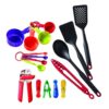 Farberware 17 Piece Kitchen Tool and Gadget Set - Essential Cooking Utensils Set with Turner, Slotted Spoon, Can Opener, Measuring Cups and Spoons - Dishwasher Safe, Non-Stick Safe - Black