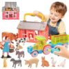 Farm Animals Toys for Kids 3+, DIY STEM Take Apart Tractor & Animal Figures, Montessori Farm Set with Barn Storage Case