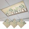 Farmhouse Botanical Magnetic Fluorescent Light Covers for Ceiling Lights 2x4 Ft,Bottles Plans Country Brown Wooden Grain Office Kitchen Drop Ceiling Light Covers Lighting Filters Shade Panel 3 Packs