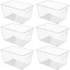 Faryuan 6 Pack Clear Plastic Storage Bins, 11" Large Pantry Organizer Bins with Handles, Plastic Containers for Refrigerator,BPA-Free Perfect for Kitchen,Fridge,Cabinet,Pantry(Cream)
