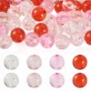 FASHEWELRY 40Pcs 16mm Pink Red Large Round Acrylic Chunky Bubblegum Beads