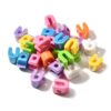FASHEWELRY 40Pcs Iridescent Large U Letter Beads for Paracord Keychains