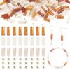 FASHEWELRY Brown Acrylic Column Tube Bead 3mm Brass Loose Spacer Bead Kit