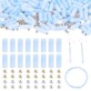 FASHEWELRY Light Blue Tube Acrylic Imitation Gemstone Bead 3mm Spacer Bead